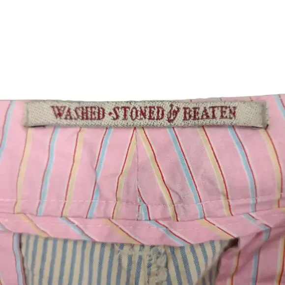 Berle Mfg Co Women's 16 Sailfish Embroidered Seersucker Shorts Vintage Stonewash - Picture 5 of 6